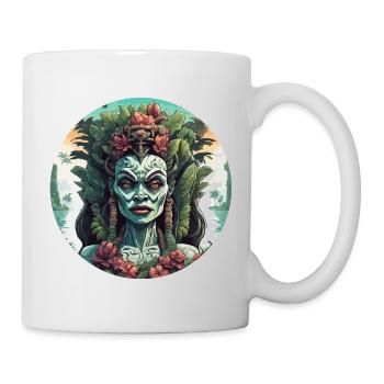 Tiki / Hawaï / Tropical / Île / Culture / Logo - Mug blanc - blanc - Droite