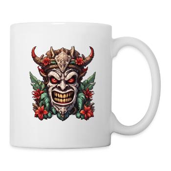 Tiki / Hawaï / Tropical / Île / Culture / Logo - Mug blanc - blanc - Droite