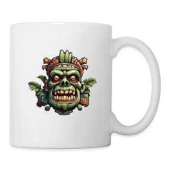 Tiki / Hawaii / Tropisch /Insel / Kultur / Logo - Tasse - Weiß - Rechts