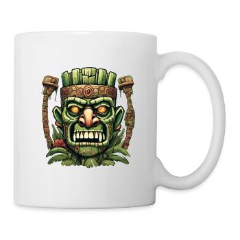 Tiki / Hawaï / Tropical / Île / Culture / Logo - Mug blanc - blanc - Droite