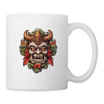 Tiki / Hawaï / Tropical / Île / Culture / Logo - Mug blanc - blanc - Droite