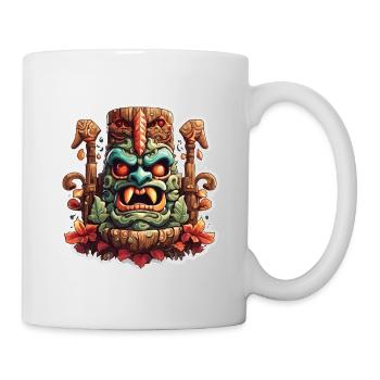 Tiki / Hawaï / Tropical / Île / Culture / Logo - Mug blanc - blanc - Droite