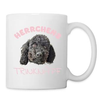 Herrchens Trinknapf mit schwarzem Pudel pink - Tasse - Weiß - Rechts