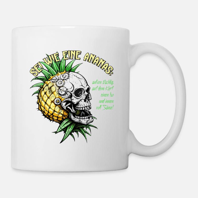 Pineapple Skull / Totenkopf Ananas / Frucht FS0209 - Tasse - Weiß