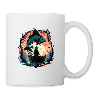 Angler Siluette / Fishing / Fish / Lake / Sport - Mug - white - Right