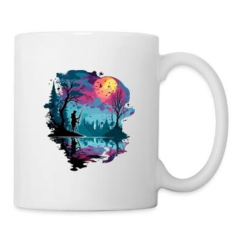 Angler Siluette / Fishing / Fish / Lake / Sport - Mug - white - Right