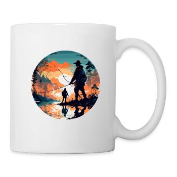 Angler Siluette / Fishing / Fish / Lake / Sport - Mug - white - Right