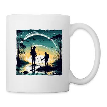 Angler Siluette / Fishing / Fish / Lake / Sport - Mug - white - Right