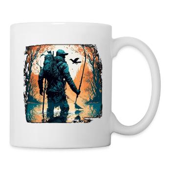 Angler Siluette / Fishing / Fish / Lake / Sport - Mug - white - Right