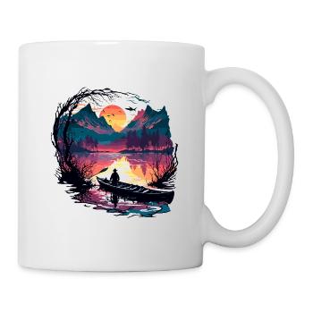 Angler Siluette / Fishing / Fish / Lake / Sport - Mug - white - Right