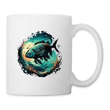 Angler Siluette / Fishing / Fish / Lake / Sport - Mug - white - Right