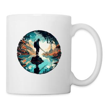 Angler Siluette / Fishing / Fish / Lake / Sport - Mug - white - Right