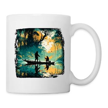 Angler Siluette / Fishing / Fish / Lake / Sport - Mug - white - Right