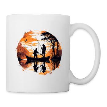 Angler Siluette / Fishing / Fish / Lake / Sport - Mug - white - Right