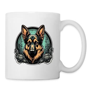Chien / Animal / Animal de compagnie / Poilu / Berger allemand - Mug blanc - blanc - Droite