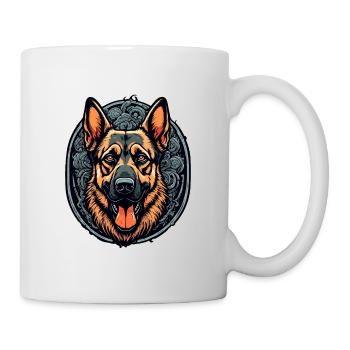 Chien / Animal / Animal de compagnie / Poilu / Berger allemand - Mug blanc - blanc - Droite