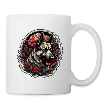 Chien / Animal / Animal de compagnie / Poilu / Berger allemand - Mug blanc - blanc - Droite