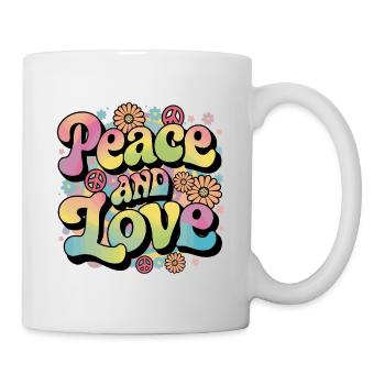 Peace And Love Hippie 1960er 1970er - Tasse - Weiß - Rechts