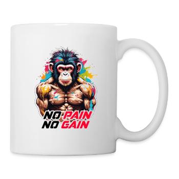 Bodybuilder / Sports / Fitness / Monkey / Muscles - Mug - white - Right