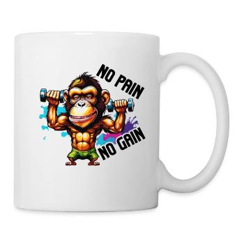Bodybuilder / Sports / Fitness / Monkey / Muscles - Mug - white - Right