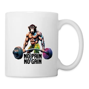 Bodybuilder / Sports / Fitness / Monkey / Muscles - Mug - white - Right