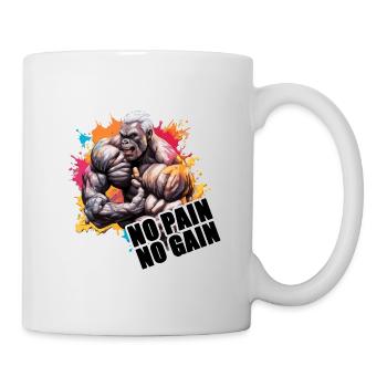 Bodybuilder / Sports / Fitness / Monkey / Muscles - Mug - white - Right