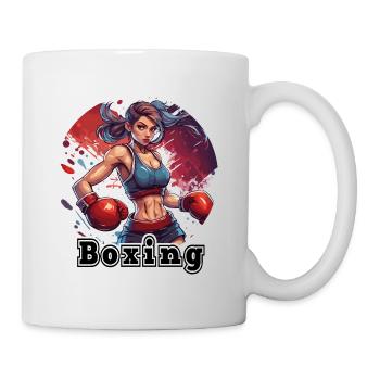 Boxerin / Sport / Kampf / Arena / Boxring / Fäuste - Tasse - Weiß - Rechts