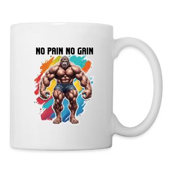 Bodybuilder / Sports / Fitness / Monkey / Muscles - Mug - white - Right