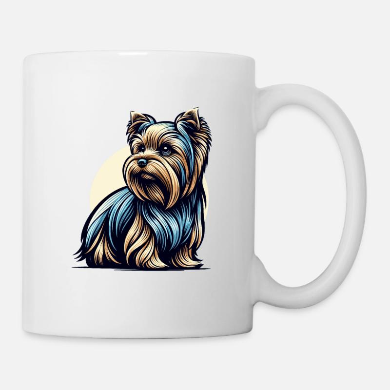 Yorkshire Terrier Yorkie - Tasse - Weiß
