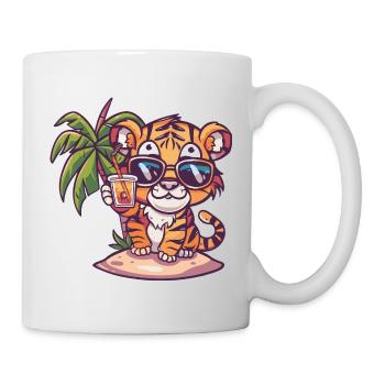 Palmier d’été de l’île du Tigre - Mug blanc - blanc - Droite