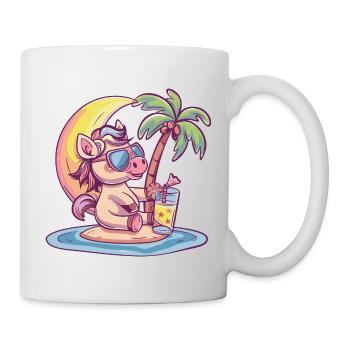 Horse Summer Beach Vacation - Mug - white - Right