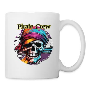 Pirat / Ahoi / Anker / Kapitän / Totenkopf / Rum - Tasse - Weiß - Rechts