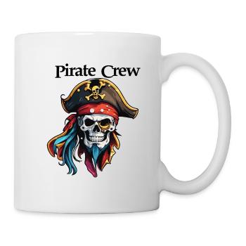 Pirat / Ahoi / Anker / Kapitän / Totenkopf / Rum - Tasse - Weiß - Rechts