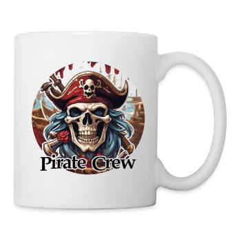 Piratin / Ahoi / Anker / Kapitän / Totenkopf / Rum - Tasse - Weiß - Rechts