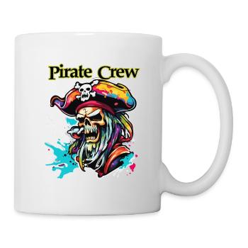 Pirat / Ahoi / Anker / Kapitän / Totenkopf / Rum - Tasse - Weiß - Rechts