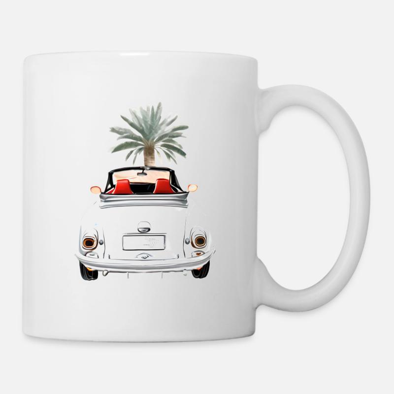 Cabriolet en été avec le plaisir de conduire Palme Cabriolet - Mug blanc - blanc