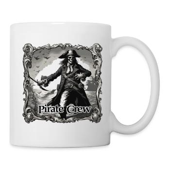 Piratin / Ahoi / Anker / Kapitän / Totenkopf / Rum - Tasse - Weiß - Rechts