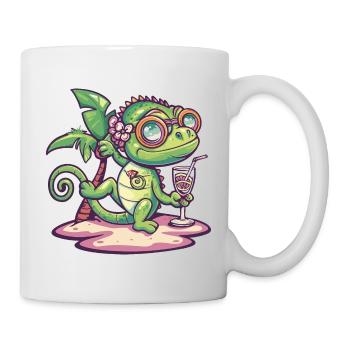 Vacances d’été caméléon - Mug blanc - blanc - Droite