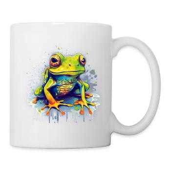 Grenouille colorée - Mug blanc - blanc - Droite