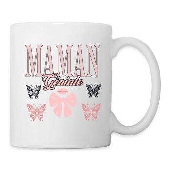 maman géniale papillon et noeud - Mug blanc - blanc - Droite