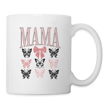 Mama Butterfly and Pink Bow - Mug - white - Right