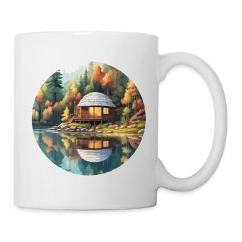 Lakeside House / Cabin / Lake / Mountains / Nature /Forest - Mug - white - Right