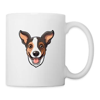 Rat Terrier Dog Breed Watercolor Cartoon Kawaii Cl - Mug - white - Right