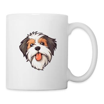 Biewer Terrier Dog Breed Watercolor Cartoon Kawaii - Mug - white - Right