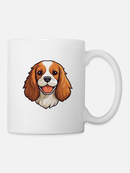 Cavalier King Charles Spaniel Hunderasse Aquarell - Tasse - Weiß