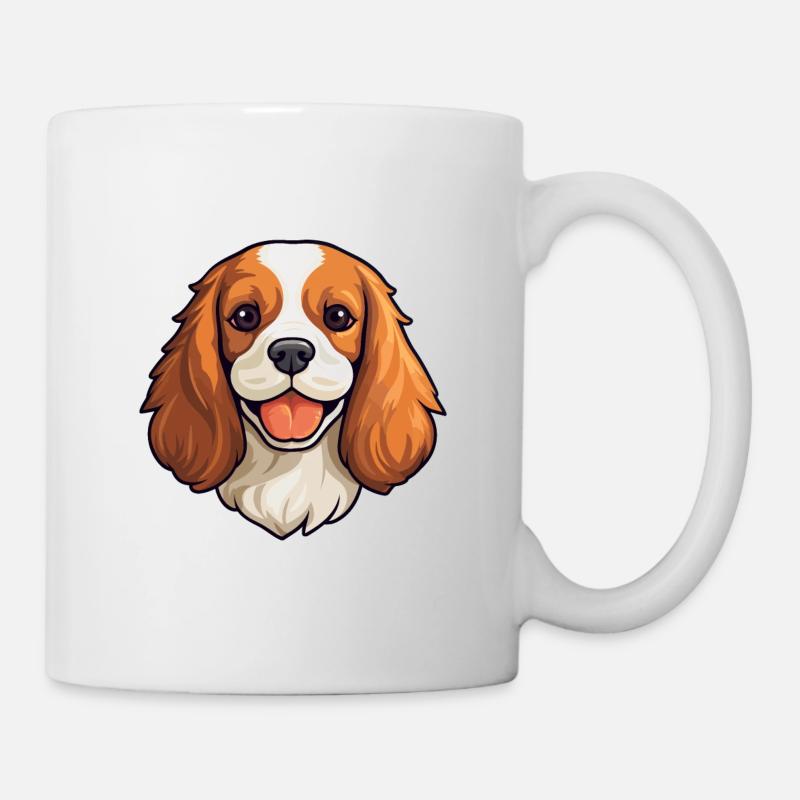 Cavalier King Charles Spaniel Hunderasse Aquarell - Tasse - Weiß