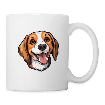 Beagle Dog Breed Watercolor Cartoon Kawaii Clipart - Mug - white - Right