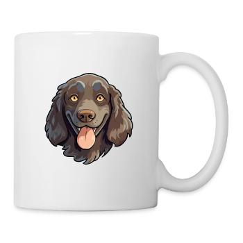 American Water Spaniel Dog Breed Watercolor Cartoo - Mug - white - Right