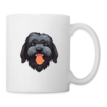 Chien Terrier Russe Noir Race Aquarelle Dessin Animé - Mug blanc - blanc - Droite