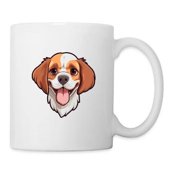 Bretagne chien race aquarelle dessin animé Kawaii Clipa - Mug blanc - blanc - Droite